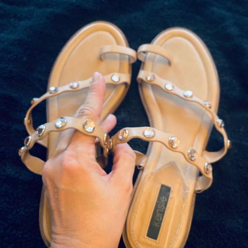 Kenzie Beige/Blush Embellished sandals
